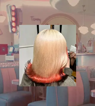 ロング カラー あやか/ハイトーンカ ラー/デザインカラーのヘアスタイル