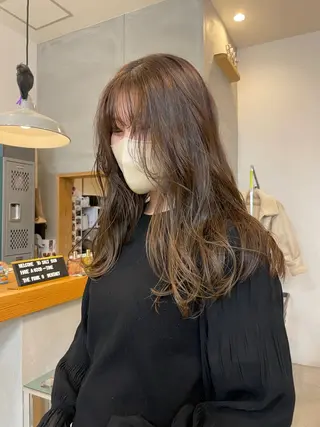 カラー YURiA レイヤー🫧暖色のヘアスタイル