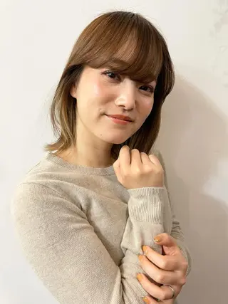 ミディアム カラー ツヤ美髪💐 髪質改善/高山愛来のヘアスタイル