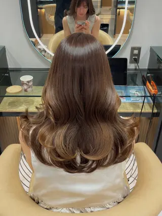 セミロング カットモデル/ 透明感ヘア/成瀬裕介のヘアスタイル