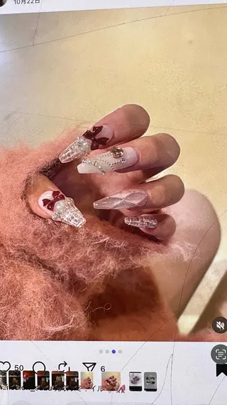 ネイル 🩷🍓Ji Su🩷🐾のネイルデザイン