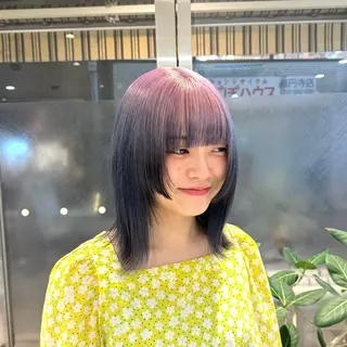 ミディアム 高円寺/艶カラー/ レイヤーカットのヘアスタイル
