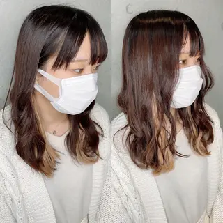 セミロング カラー パーマ ヘアアレンジ メンズ キッズ ネイル マツエク・マツパ ACHFILO モデル募集のヘアスタイル
