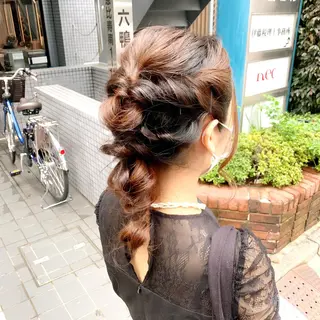 ロング ヘアアレンジ 髪質改善/縮毛矯正 艶カラー/珠聡のヘアスタイル