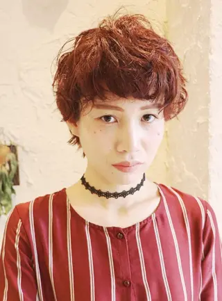 ショート カラー パーマ LAMP HAIR  ランプヘアー所属・徳永 博志のヘアスタイル