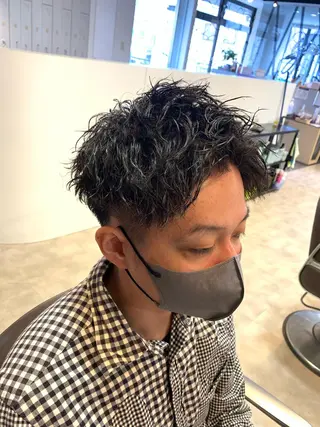 ショート メンズ メンズパーマ/難波/ 心斎橋　室園亮佑のヘアスタイル
