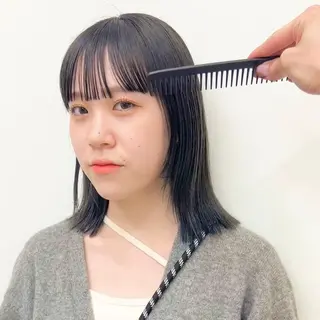 ミディアム カラー クロスパーマ× 透明感カラー✂︎のヘアスタイル