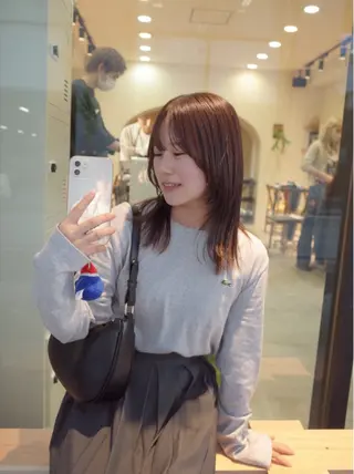 ミディアム ウルフ、ボブ美容師 今井のヘアスタイル