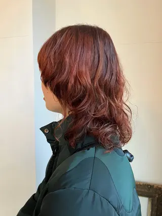 ロング カラー パーマ KANO🌷 ブリーチなしカラーのヘアスタイル