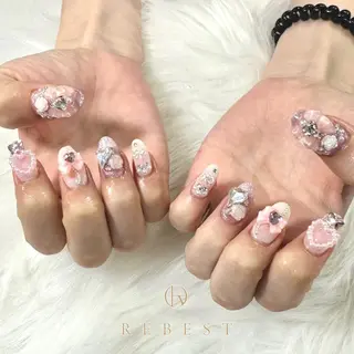 ネイル ❤️💛REBEST 付け放題Nailのネイルデザイン