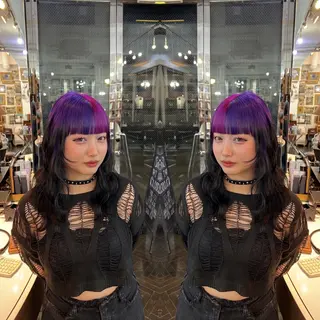 セミロング カラー レイヤー/ボブ/ ミニボブ/AOIのヘアスタイル