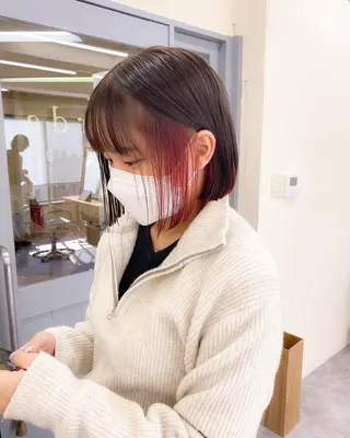 ミディアム カラー hair design verda所属・レイヤー暖色カラー 池袋Yamamotoのヘアスタイル