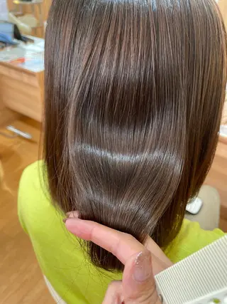 ミディアム カラー ボブ/透明感カラー 永田真穂のヘアスタイル
