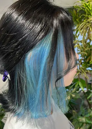 セミロング カラー mimiiy梅田 中崎町ハイトーンのヘアスタイル