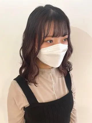 ミディアム カラー 佐藤 梨里花 ❤︎のヘアスタイル