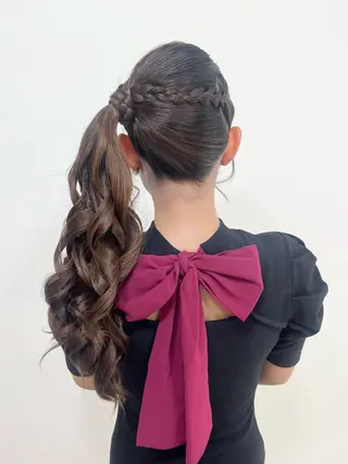 ロング ヘアアレンジ ヘアセットサロン /上坪愛美のヘアスタイル