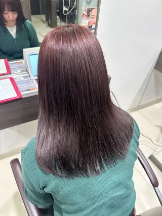 セミロング カラー 艶カラー/縮毛矯正/ ブリーチカラー/みなのヘアスタイル