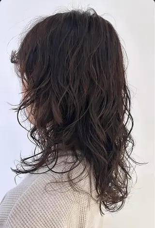 セミロング パーマ 池袋　似合わせカット ×パーマ　萩原 佑紀のヘアスタイル