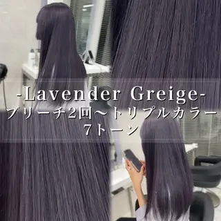 ロング カラー ヘアアレンジ 🫧透明感ラベンダー 似合わせ🫧あい🫧のヘアスタイル