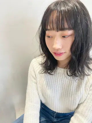 セミロング カラー 谷合 貴志のヘアスタイル
