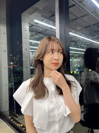 ミディアム カラー ダブルカラー/ ケアブリーチ/クニトのヘアスタイル