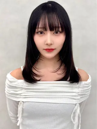 セミロング レイヤー❤️‍🔥 くびれヘア/西野和裕のヘアスタイル