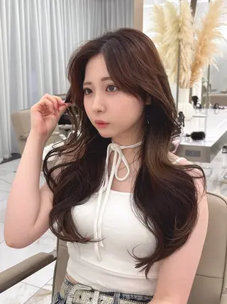 ロング 福間克徳/顔まわり /レイヤーカットのヘアスタイル