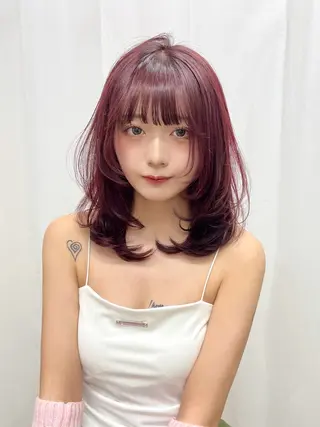 ミディアム カラー 🎀taro ブリーチなしカラーのヘアスタイル