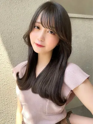 ミディアム カラー ブリーチなしW/透明 感カラー　吉村　清志のヘアスタイル