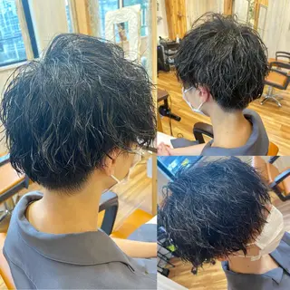 ショート パーマ メンズ Sourire by Tetote 江坂店所属・土畑 博矢のヘアスタイル