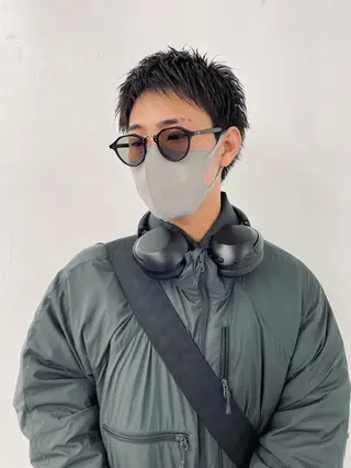 ショート メンズ スパイキーパーマ 柏NO1 藤本葉のヘアスタイル