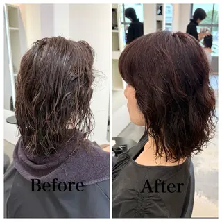 ミディアム 古賀 雄大のヘアスタイル