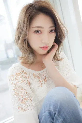 ミディアム 長瀬 祐貴のヘアスタイル
