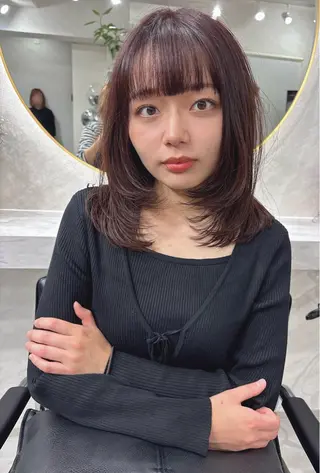 ミディアム カラー 髪質改善will hairdesignのヘアスタイル