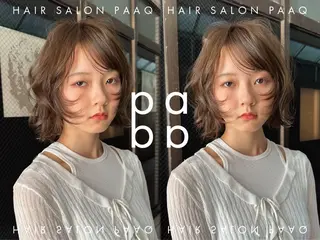 ミディアム パーマ 🎀 ブリーチ無W カラー/yuzuのヘアスタイル
