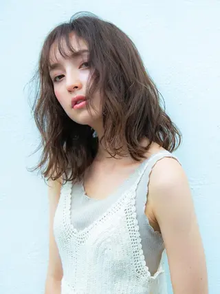 ミディアム カラー パーマ ヘアアレンジ Lond jeloud 名古屋所属・髪質改善 の達人/杉原碧仁のヘアスタイル