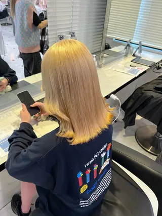 カラー 韓国ガーリー🤍暖 色カラー🤍misaのヘアスタイル