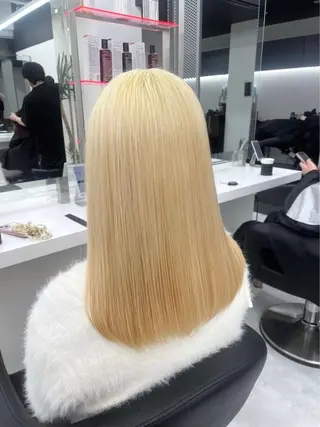 セミロング カラー 🎀透明感モテヘア 🎀saya🎀のヘアスタイル