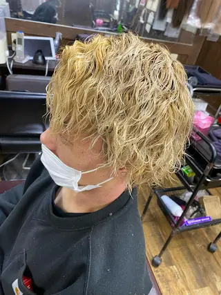 ミディアム パーマ メンズ アンククロス kyokaのヘアスタイル