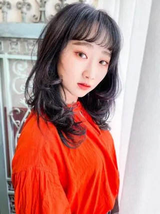 セミロング カラー パーマ ヘアアレンジ メンズ 表参道Lise おおいしおりのヘアスタイル