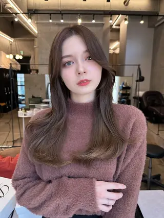 ロング カラー SALOWIN原宿AROA店所属・顔まわり神カット✂︎ 齋藤雄大【表参道】のヘアスタイル