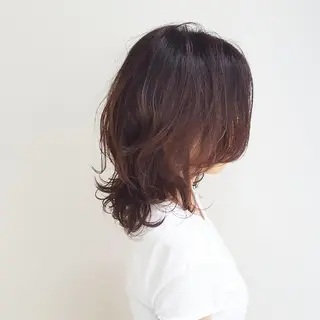 セミロング カラー 美髪⭐︎髪質改善 井上　康司のヘアスタイル