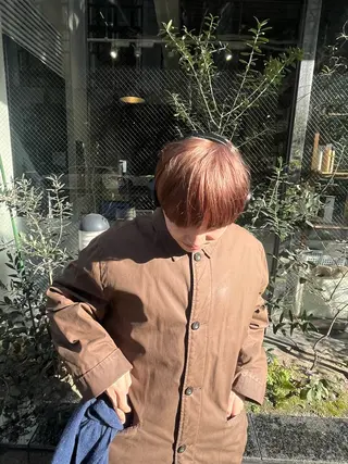 ショート カラー メンズ えんぐちとも／透明感 カラー／博多ボブのヘアスタイル