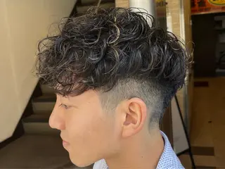 ミディアム パーマ メンズ 立川/メンズパーマ 厚進太郎のヘアスタイル