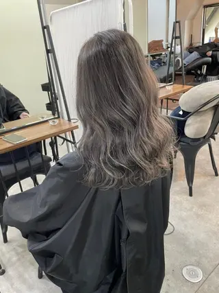 ロング カラー ヘアアレンジ 髪質改善ストレート髪 質改善カラー特化中崎のヘアスタイル