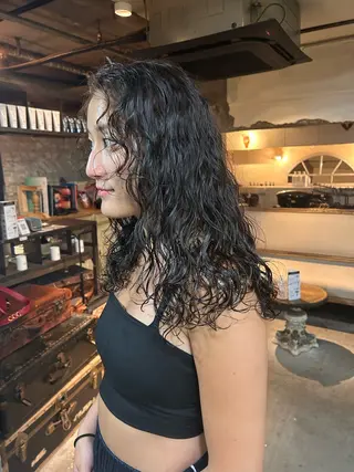 ミディアム カラー パーマ ヘアアレンジ お任せヘア☘️☘️ 及川渚のヘアスタイル