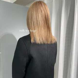 ミディアム カラー ハイトーン/ボブ /HBL/AYUNAのヘアスタイル