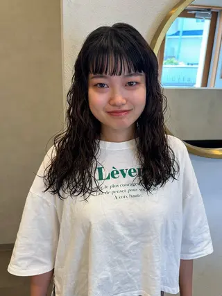 セミロング パーマ Lita. hairdesign所属・kako ／透明感カラー🤍のヘアスタイル