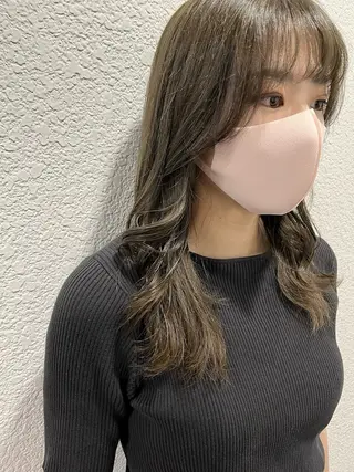 ロング カラー レイヤーカット☆顔ま わりカット*田村りおのヘアスタイル