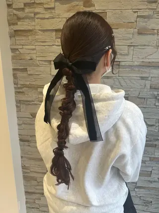 ヘアアレンジ 艶髪/ブリーチなし Wカラー🌺yuiのヘアスタイル